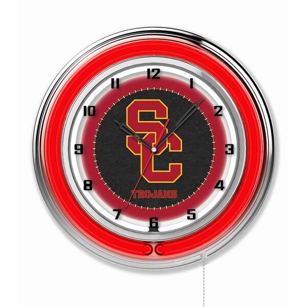 University of Southern California Double Neon 19" Clock (USC)