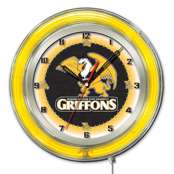 University of Missouri Western State Double Neon 19" Clock