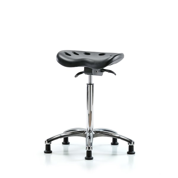 Poly Tractor Sit-Stand Chrome, Black