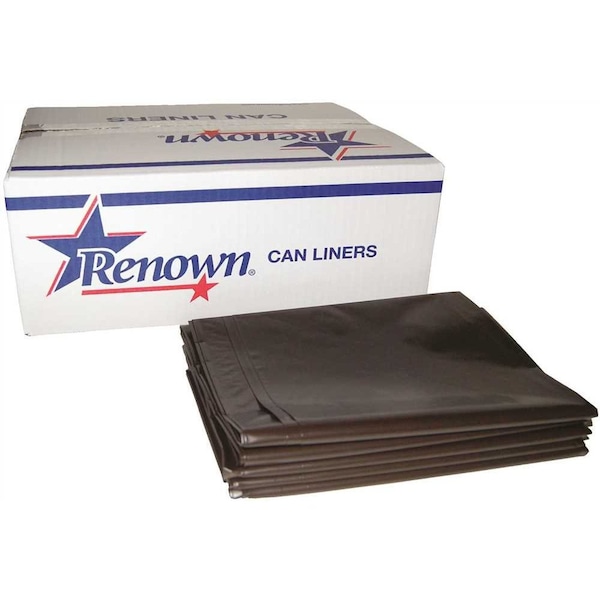 Fits 60 Gal. Black 3 mil 38 in. x 58 in. Trash Can Liner, 50PK
