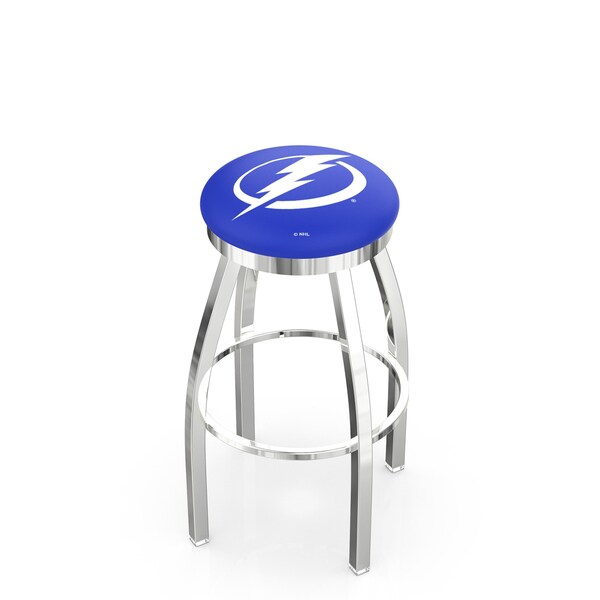 25" Chrome Tampa Bay Lightning Swivel Bar Stool, Accent Ring