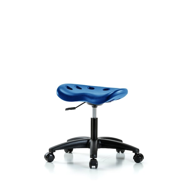 Poly Tractor Stool, Desk, Casters, Blue