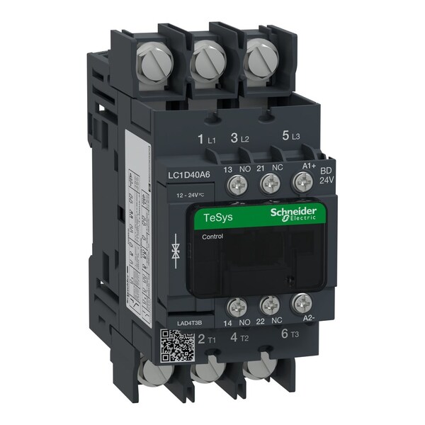 IEC Magnetic Contactor, 1NC/1NO, 24V DC, 3 P, Non-Reversing, Screw