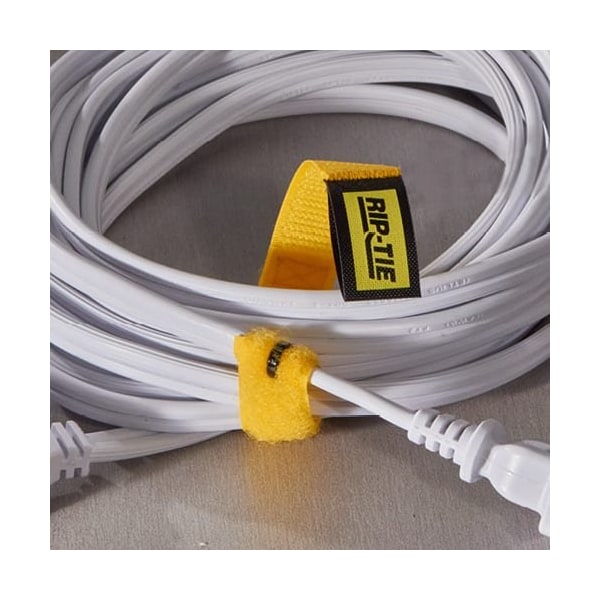 Cable Tie Strap, 6 in L, 1-1/2 in Max Bundle Dia., Yellow, Nylon Tie, 90 lb Strength, 10 PK