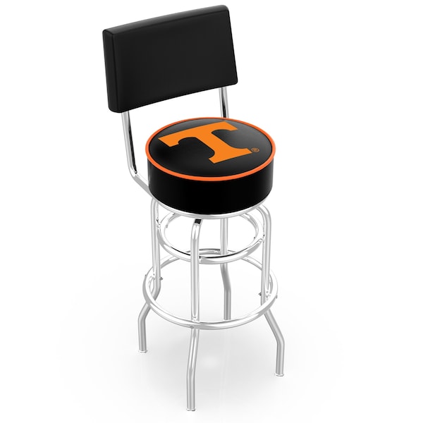 25" Chrome 2-Ring Tennessee Swivel Bar Stool, Back