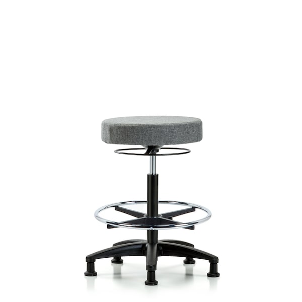 Bench Stool, Hi, Fabric, CF, Glides, Gry