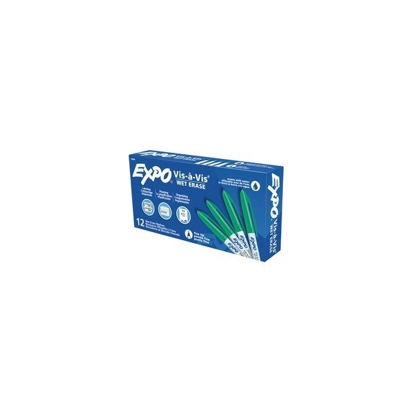 Marker, Wet-Erase, , Fine Point, 12/DZ, Green 12PK