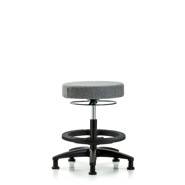 Bench Stool, Med, Fabric, BF, Glides, Gry