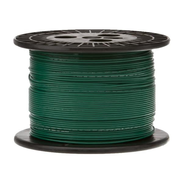 24 AWG Gauge UL1061 Stranded Hook Up Wire, 300V, 0044 Diameter, Green, 1000 ft Length