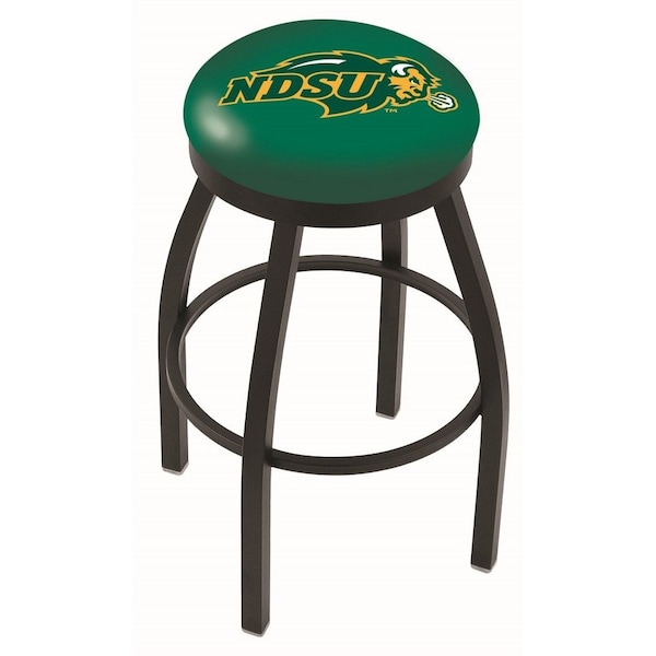 25" Blk Wrinkle North Dakota State Swivel Bar Stool, Accent Ring