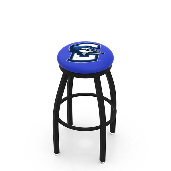 25" Blk Wrinkle Creighton Swivel Bar Stool, Accent Ring