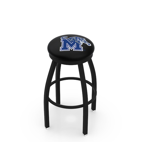 25" Blk Wrinkle Memphis Swivel Bar Stool, Accent Ring