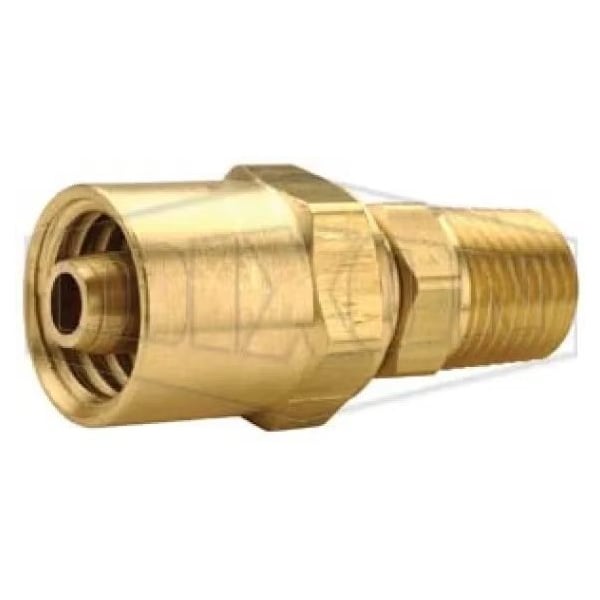 Reusable Hose Fitting, 3/8 in Nominal, MNPT End Style, 360 Brass Alloy, Domestic