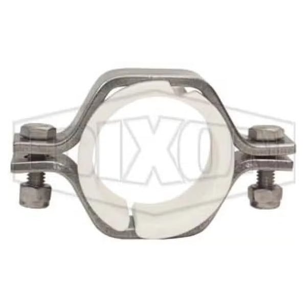 Hex Tube Hanger with ABS Sleeve, 1/2 in Nominal, 304 SS, Domestic
