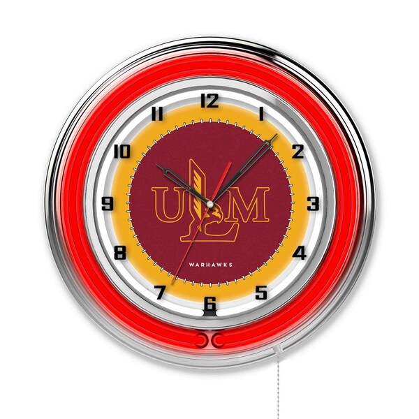 University of Louisiana at Monroe Double Neon 19" Clock