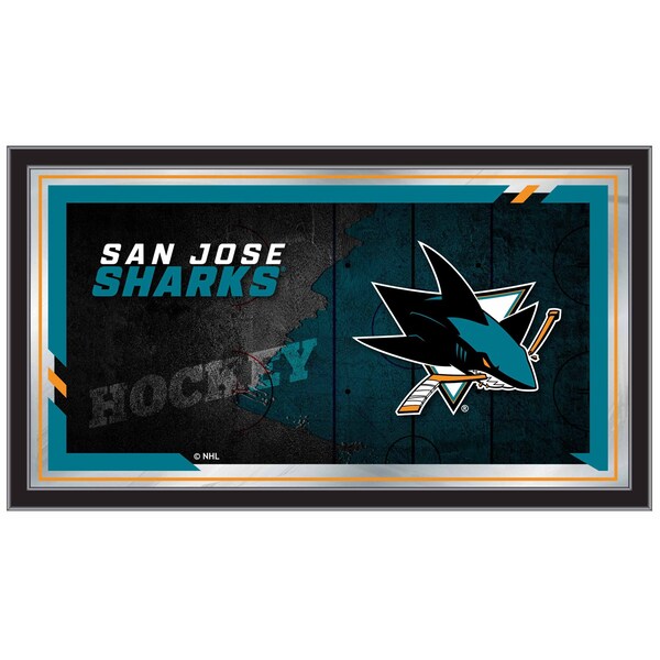 San Jose Sharks 15" x 26" Hockey Collector Mirror by Holland Bar Stool Company