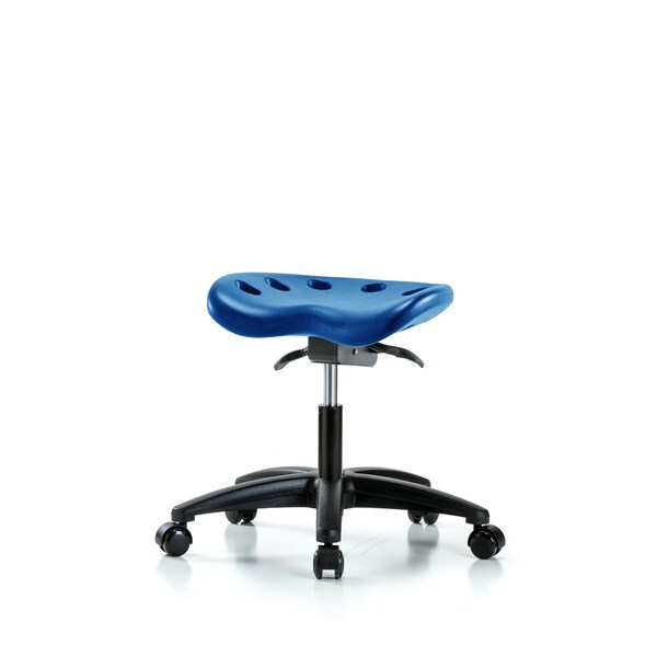 Poly Tractor Sit-Stand Stool, Desk, Casters, Blue