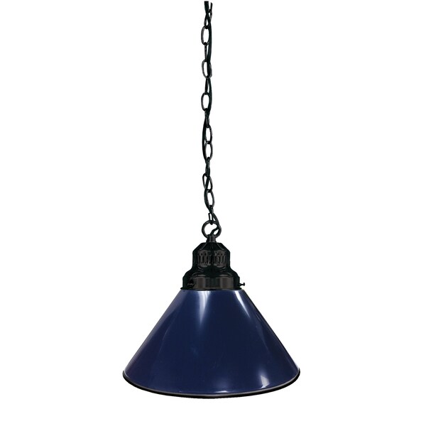 Dark Blue Pendant Light, Black Fixture