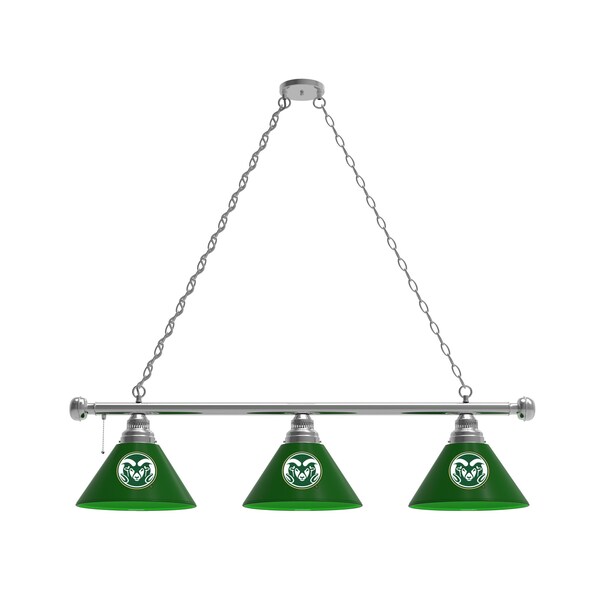 Colorado State 3 Shade Billiard Light, Chrome Fixture