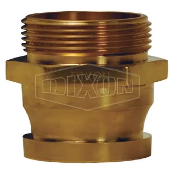 The Right Connection Fire Hose Adapter, 2-1/2 in Nominal, MBRIT x MNPT End Style, Brass, Domestic
