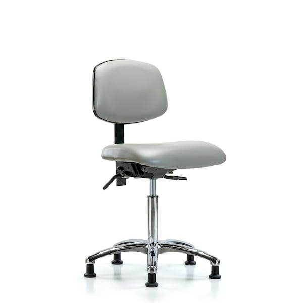 Chair, Vinyl, Med Bench, Chrome Glides, Dov, No Arms, 22" to 29" Height, Dove