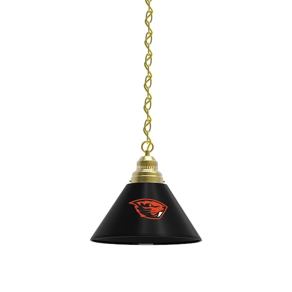 Oregon State Pendant Light, Brass Fixture