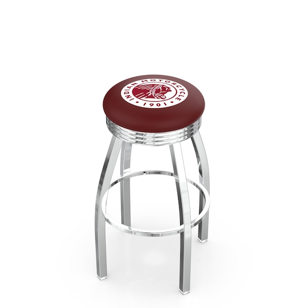 25" Chrome Indian Motorcycle Swivel Bar Stool, Accent Ring