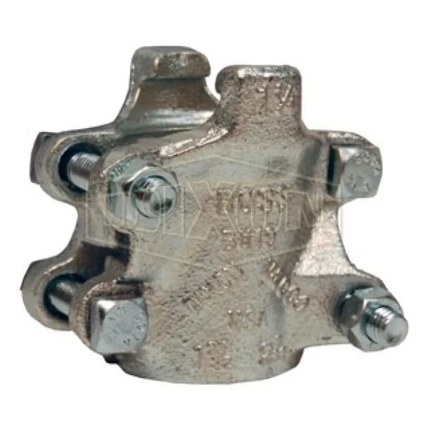 Boss 4-Bolt Clamp, 1-32/64 to 1-50/64 in Nominal, Iron Band, Domestic