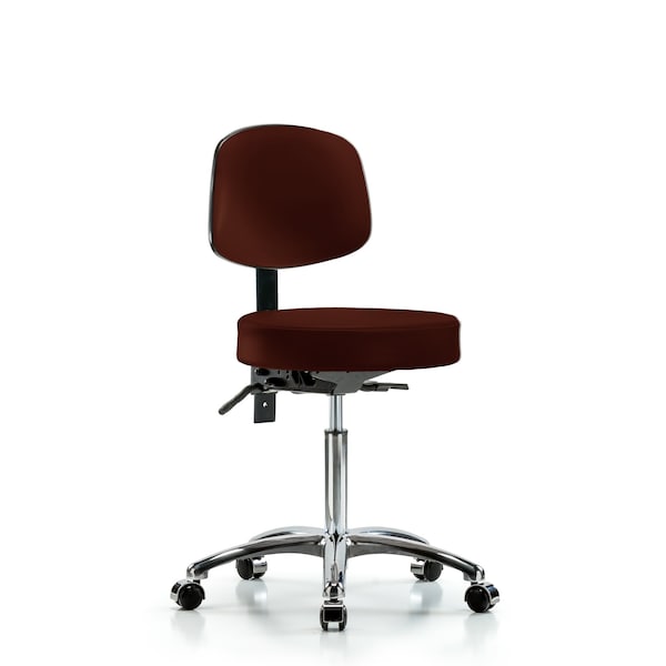 Ben Stool, Med, Vinyl, Bk, Cast, Burg
