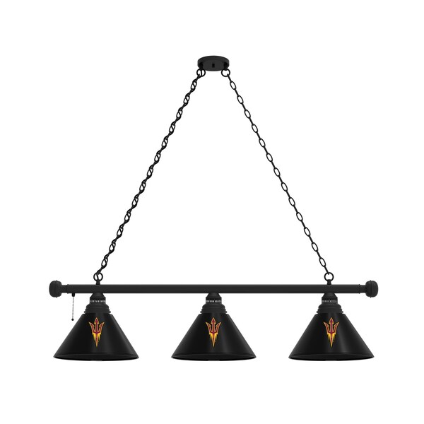Arizona State 3 Shade Billiard Light, Black Fixture, Pitchfork
