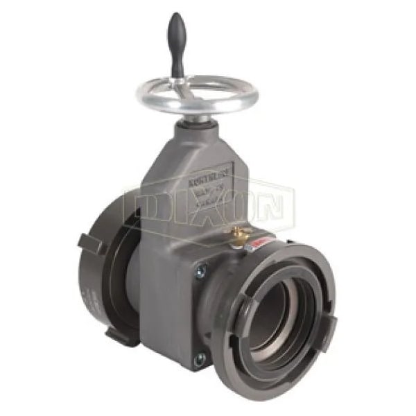 High Strength Large Dia Gate Valve, 5 x 4-1/2 in, Storz x FNST, 356-T6 Aluminum Alloy Body