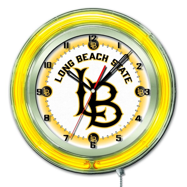Long Beach State University Double Neon 19" Clock