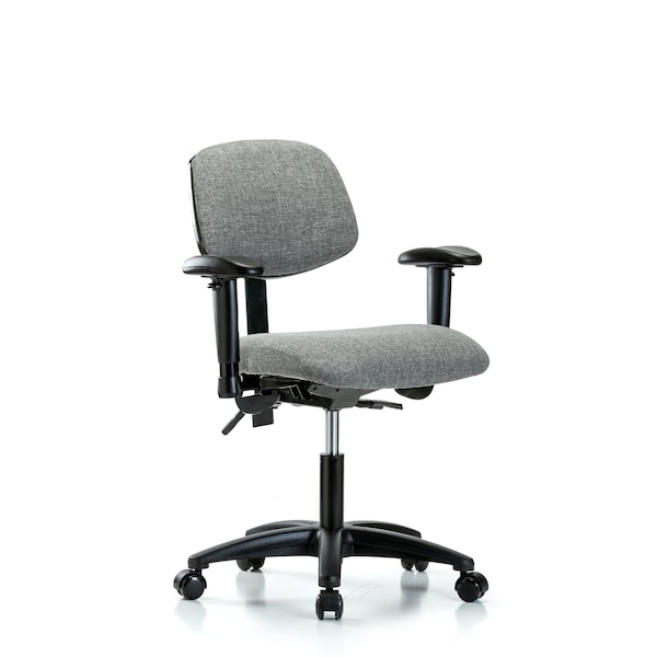 Desk Chair Desk Chair, Fabric, Tilt AA Casters, Gry, Adjustable Arms, 19" to 24" Height, Fabric, Grey