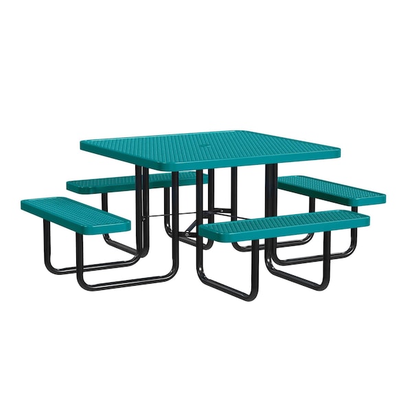 Square Portable Picnic Table, Teal, 46 in