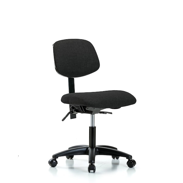 Desk Chair Desk Chair, Fabric, Tilt Casters, Blk, No Arms, 19" to 24" Height, Fabric, Black