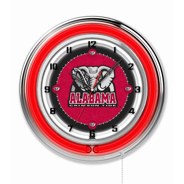 University of Alabama Double Neon 19" Clock (Elephant)