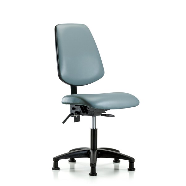 Vinyl Chair, Desk, Med Back, Tilt, Glides, Storm