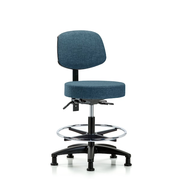 Bech Stool, Med, Fab, Bk, Tilt, CF, Gld, Blu