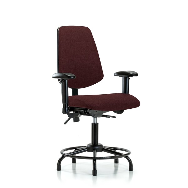 Desk Chair Fab Desk Chair, Med, Bk, RT, Glds, Bur, Adjustable Arms, 19" to 24" Height, Fabric, Burgundy