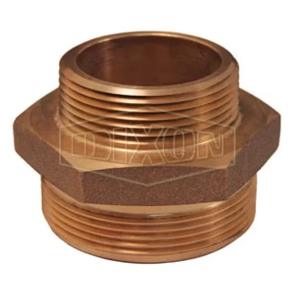 The Right Connection Domestic Double Increaser Hex Nipple, 1-1/2 x 2-1/2 in, MNPT x MNST, Cast Brass