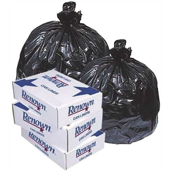 60 Gal. Black 1. 5 mil 38 in. x 58 in. Can Liner, 100PK