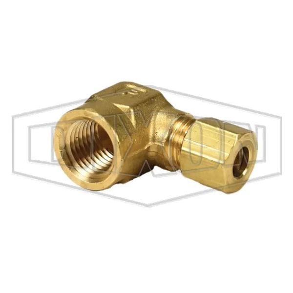 The Right Connection Tube-to-Pipe Elbow, 1/2 x 3/8 x 11/16-20 in Nominal, Tube x Straight FPT End St