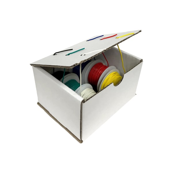 18 AWG Gauge UL1061 Stranded Hook Up Wire Kit, 300V, 0068 Diameter, 25 ft Length Each, 6 Colors