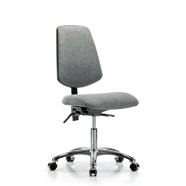 Desk Chair Fab Desk Chair, Med, Bk, Cast Gry, No Arms, 19" to 24" Height, Fabric, Grey