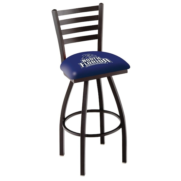 25" Blk Wrinkle North Florida Swivel Bar Stool, Ladder Back