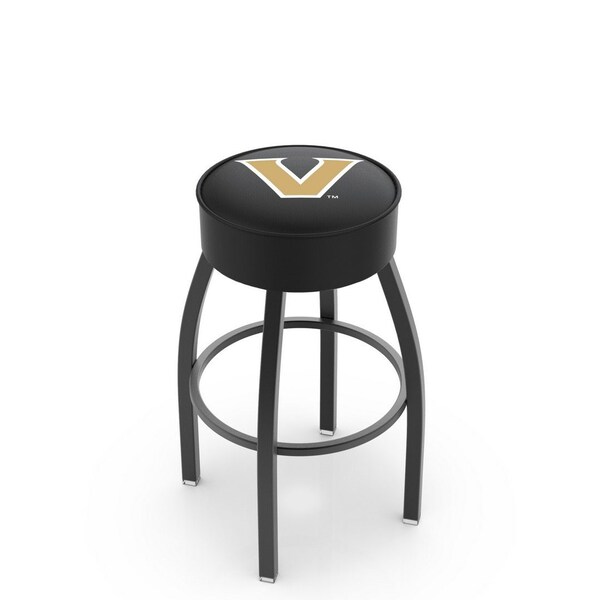 25" 4" Vanderbilt Cushion Seat, Blk Wrinkle Base Swivel Bar Stool
