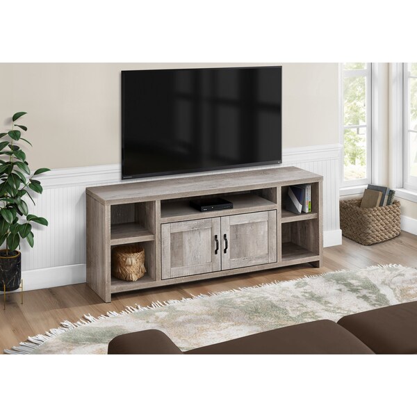 Tv Stand, 60 Inch, Console, Storage Cabinet, Living Room, Bedroom, Laminate, Beige