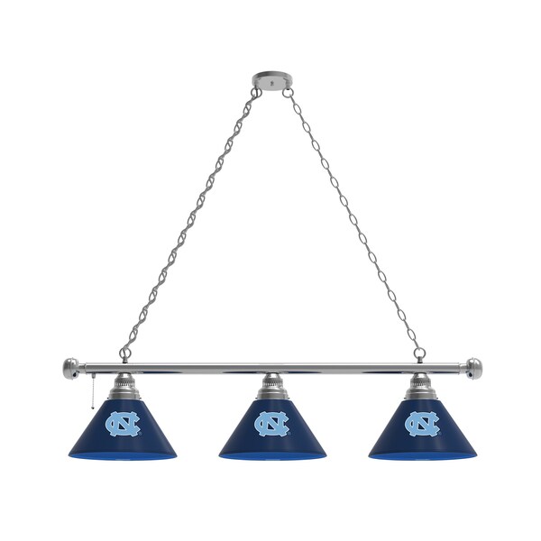 North Carolina 3 Shade Billiard Light, Chrome Fixture