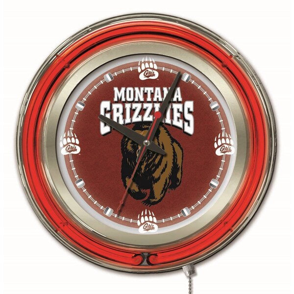 University of Montana Double Neon 15" Clock