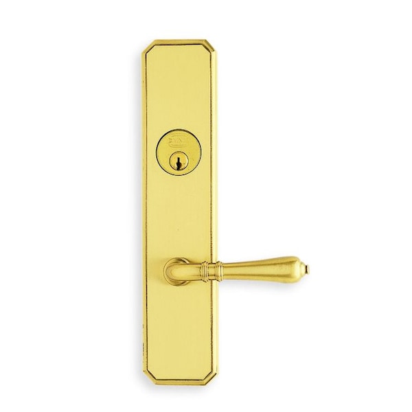 RH Double CYL 234BS Mortise Lock 752 Lever 11000 Plate Bright Brass